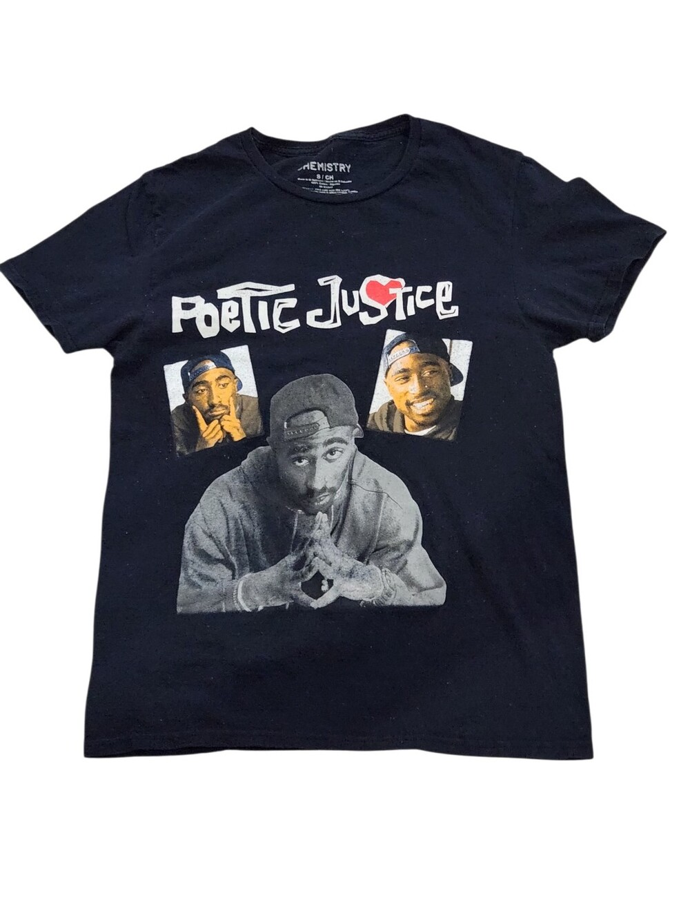 Chemistry Poetic Justice Black Graphic Tee with Tupac